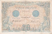 France 20 Francs - Bleu - 29-01-1913 - Série O.4045 - F.10.03