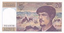 France 20 Francs - Debussy  - 1983 - Serial P.010