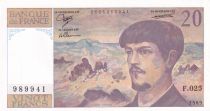 France 20 Francs - Debussy  - 1989 - Serial F.025