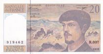 France 20 Francs - Debussy  - 1992 - Serial R.037