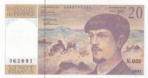 France 20 Francs - Debussy  - 1993 - Serial N.039