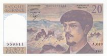 France 20 Francs - Debussy - 1987 - Serial A.019