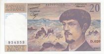 France 20 Francs - Debussy - 1987 - Serial D.020