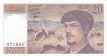 France 20 Francs - Debussy - 1987 - Serial L.020