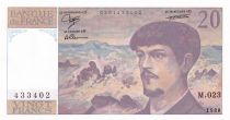 France 20 Francs - Debussy - 1988 - Serial M.023