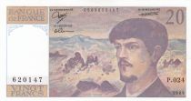 France 20 Francs - Debussy - 1989 - Serial P.024