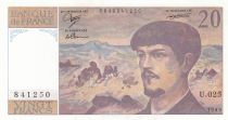 France 20 Francs - Debussy - 1989 - Serial U.025