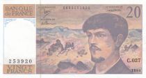 France 20 Francs - Debussy - 1990 - Serial C.027