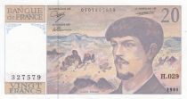 France 20 Francs - Debussy - 1990 - Serial H.029