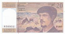 France 20 Francs - Debussy - 1992 - Serial P.037