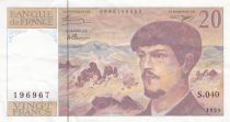 France 20 Francs - Debussy - 1993 - Serial S.040