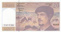 France 20 Francs - Debussy - 1997 - Serial W.053