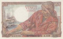 France 20 Francs - Fisher - 09-01-1947 - Serial  E.154