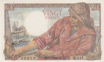 France 20 Francs - Fisher - 10-02-1944 - Serial  B.117