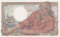 France 20 Francs - Fisher - 29-01-1948 - Serial  A.163