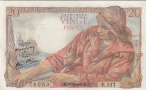 France 20 Francs - Fisherman - 10-02-1944- Serial R.117