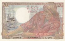 France 20 Francs - fisherman - 10-03-1949 - Serial K.200