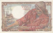 France 20 Francs - fisherman - 10-03-1949 - Serial L.196