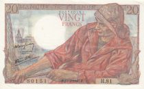 France 20 Francs - fisherman - 15-04-1943 - Serial H.81