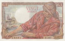 France 20 Francs - Fisherman - 17-05-1944- Serial P.127