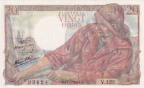 France 20 Francs - Fisherman - 17-05-1944- Serial V.125