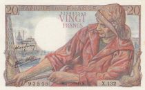 France 20 Francs - Fisherman - 17-05-1944- Serial X.132