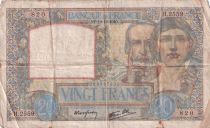 France 20 Francs - Science and Industry - 19-12-1940 -Serial H2559 - Fine