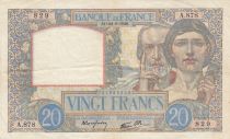 France 20 Francs - Science and Labour - 22-08-1940 - Serial A.878