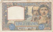 France 20 Francs - Science and work - 30-10-1941 - Serial Y.6198