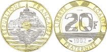 France 20 Francs, Mont Saint-Michel - 1992 Essai