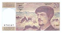 France 20 Francs Debussy - 1981 - Serial L.007 - Fay.66.2