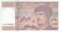 France 20 Francs Debussy - 1997 - Serial U.060