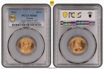 France 20 Francs Marian - Rooster 1912 - Gold - PCGS MS 66