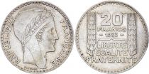 France 20 Francs Marian with laureate head -1933 Silver