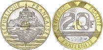 France 20 Francs Mont Saint-Michel - 1992 - Frappe médaille