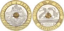 France 20 Francs Mont Saint-Michel - 1993 - Bimetal