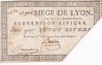 France 20 Livres Siège de Lyon - 31-08-1793 - n° 28906