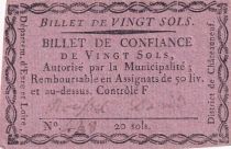 France 20 Sols - Eure et Loir - Municipalité de Chateauneuf - 1792