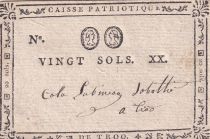 France 20 Sols - Loire et Cher - Caisse Patriotique de Troo - 1792