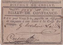 France 20 Sols - Maine et Loire - District de Cholet - 1792