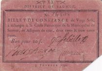 France 20 Sols - Maine et loire - District de Saumur - 03-02-1792