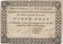 France 20 sols - Manche - Caisse patriotique de la commune de Saint Laurent de Cuve - 1794