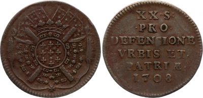 Coin France 20 Sols Siège de Lille - 1708