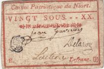 France 20 sous - Deux-Sèvres - Patriotic fund of Niort  - Not founded