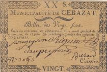 France 20 sous - Puy de dôme - Municipality of Cebazat - 1792