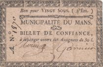 France 20 sous - Sarthe - Le Man\'s municipality - 1792