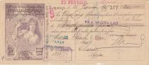 France 24 francs - Bank cheque receipt - Fenaille & Despeaux - 1873