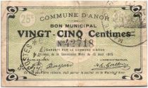 France 25 Centimes Anor City - 1915