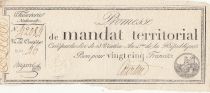 France 25 francs - Mandat Territorial avec série - 1796 - SUP