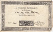 France 25 Livres - Impression noire - 06-06-1793 - Sign. Jame - Série 2938